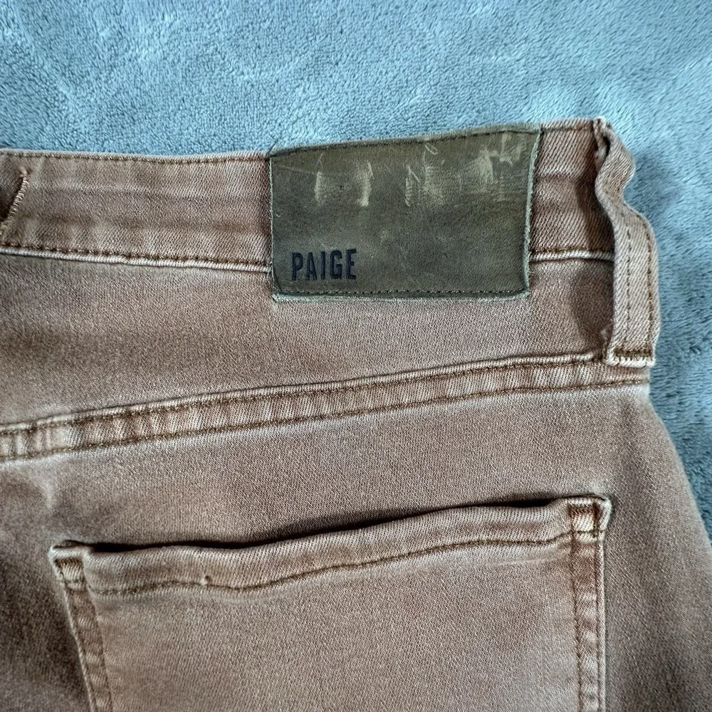 PAIGE FEDERAL Mens 31x32 Rust Brown Wash Jeans Pants Stretch Soft Slim Straight